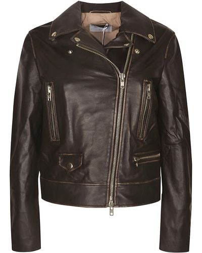 S.w.o.r.d 6.6.44 Classic Zipped Biker Jacket - Black