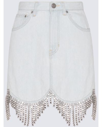 Area Light Cotton Blend Denim Skirt - White