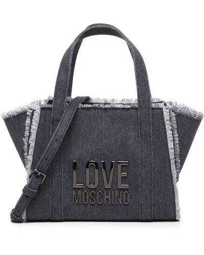 Love Moschino Tote Bag With Fringes - Blue