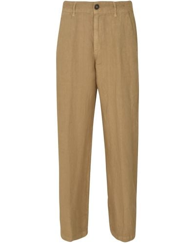 Massimo Alba Straight Buttoned Trousers - Natural