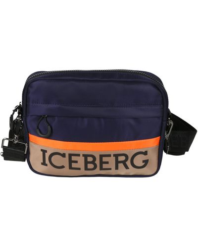 Iceberg Zip-around Logo Print Crossbody Bag - Blue