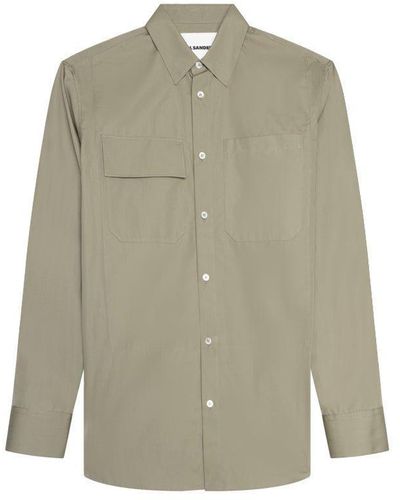 Jil Sander Buttoned Long-Sleeved Shirt - Green