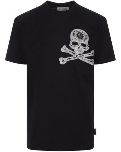 Philipp Plein T-Shirt With Crystal Skull&Bones - Black