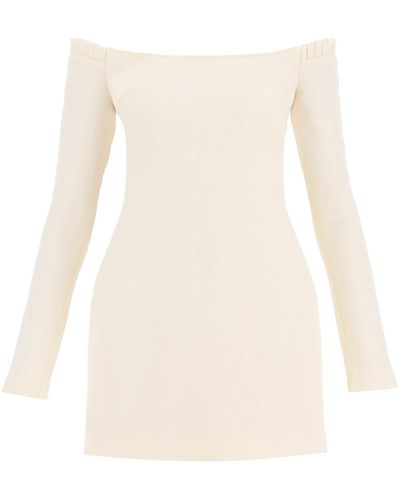 Khaite 'octavia' Wool Mini Dress - White