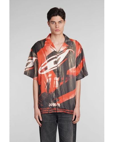 DIESEL ‘S-Hockney-Poster’ Loose-Fitting Shirt - Red