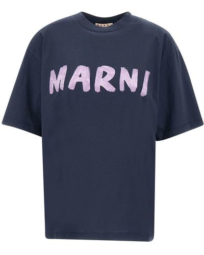 Marni Organic Cotton T-Shirt - Blue