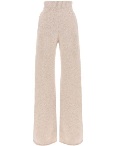 Dolce & Gabbana L Lama Knit Flared Pants - Natural
