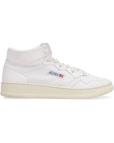 Autry Medalist Leather Mid-top Trainers - White