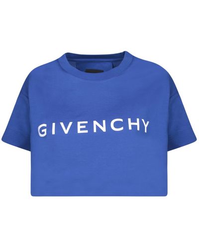Givenchy Iris Cropped T-Shirt - Blue