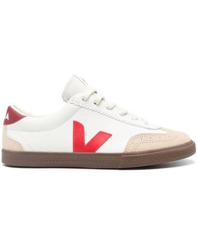 Veja Volley Paneled Leather Sneakers - Pink