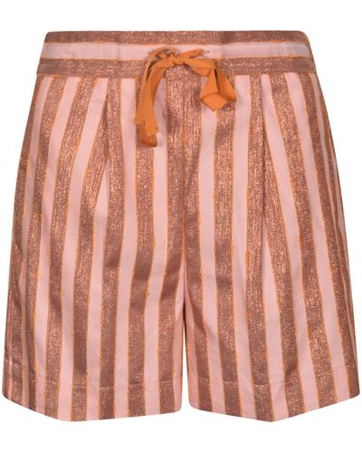 Forte Forte Laced Striped Shorts - Pink