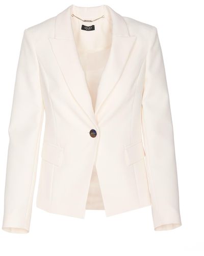 Liu Jo Single Breasted Button Jacket - White