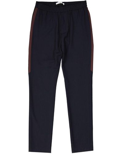 Givenchy Striped Side Panel Wool Pants - Blue
