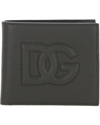 Dolce & Gabbana Portafogli Dg Logo Bi-fold Wallet - Gray