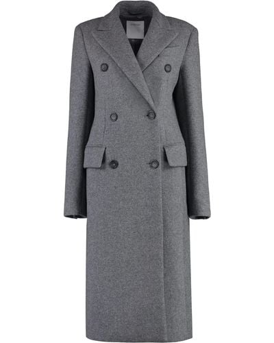 Sportmax Adua Double-breasted Wool And Cashmere Coat - Grey