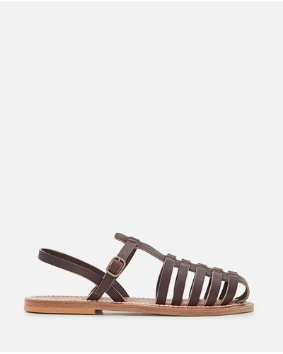 K. Jacques Adrien Leather Sandals - White