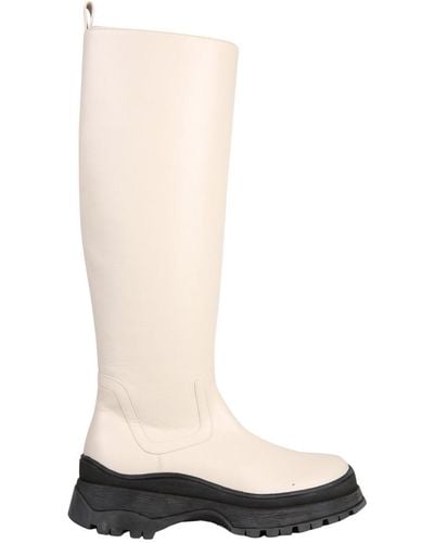 STAUD Bow Tall Boots - White