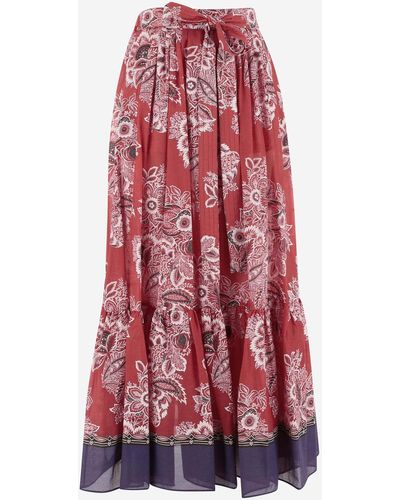 Etro Cotton And Silk Conna With Paisley Pattern - Red