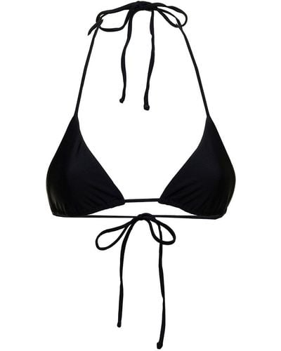 Matteau Woman's Tringolar Stretch Fabric Bikini Top - Black