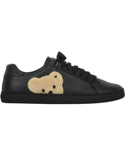 Palm Angels New Teddy Bear Leather Low-Top Trainers - Black