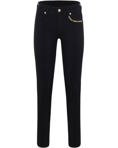 Versace Pantaloni In Tela Denim Stretch - Black