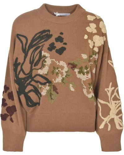 Saverio Palatella Floral Knitted Sweater - Natural