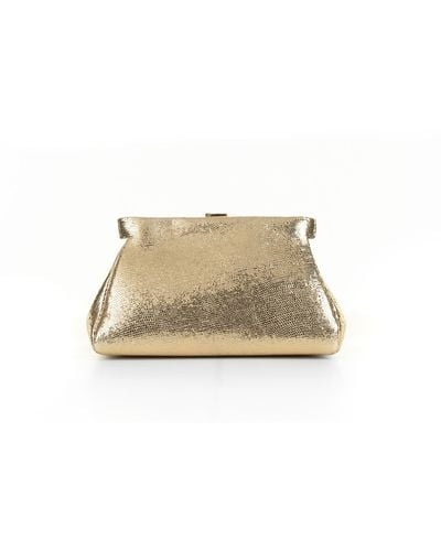 DeMellier London Metallic Cannes Clutch Bag - Natural