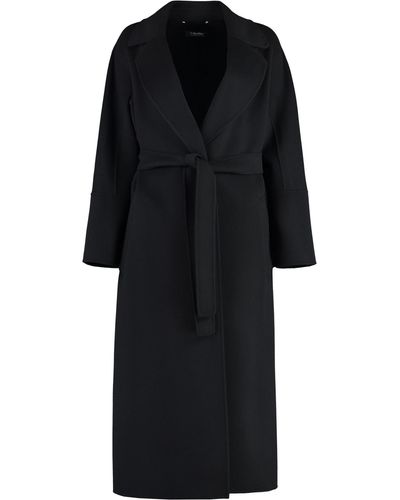 Max Mara Elisa Wool Long Coat - Black