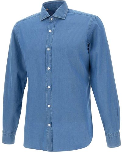 Barba Napoli Cotton Shirt - Blue