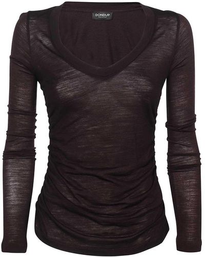 Dondup Long Sleeve Wool T-Shirt - Black