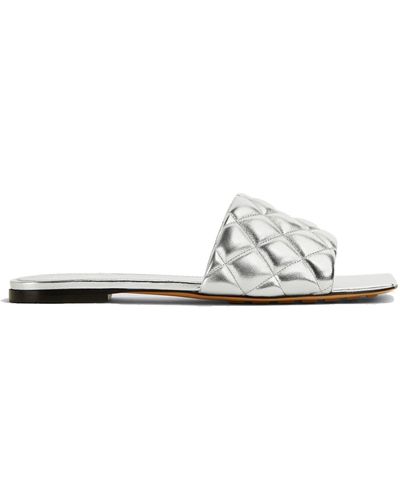 Bottega Veneta Metallic Padded Flat Sandals - White