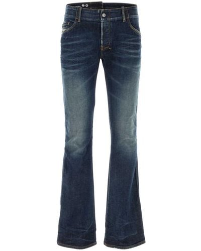 DIESEL Logo Embroidered Flared Jeans - Blue