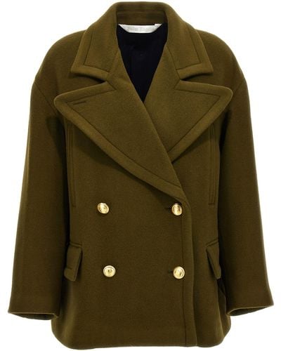 Palm Angels Palm Embroidery Coat Coats, Trench Coats - Green