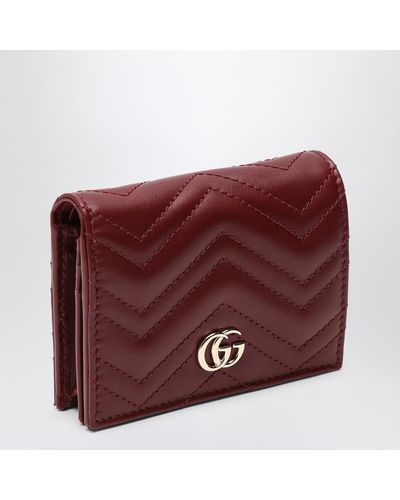 Gucci Gg Marmont Rosso Ancora Card Holder - Red