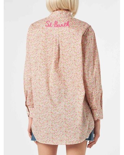 Mc2 Saint Barth Liberty Print Cotton Shirt - Pink