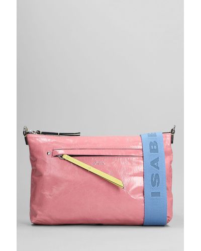 Isabel Marant Nessah Shoulder Bag In Rose-pink Leather