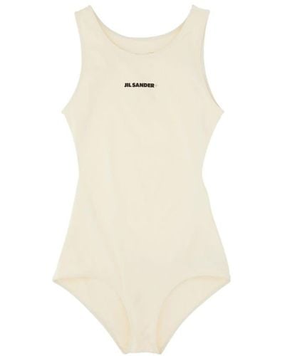 Jil Sander One Piece Swimsuit With Logo - White