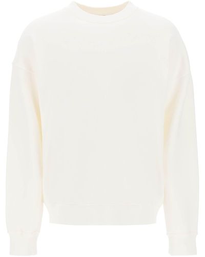 DIESEL Strapoval Sweatshirt With Back Destroyed-Effect Logo - White