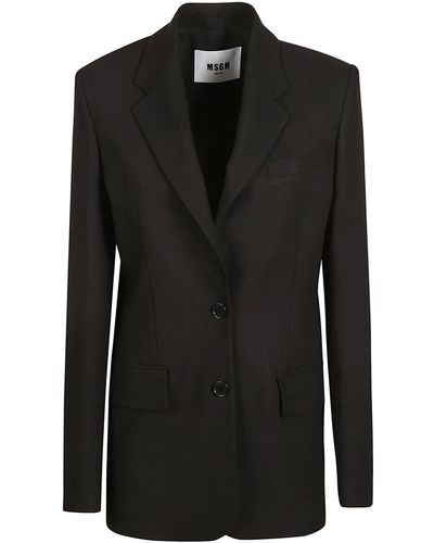 MSGM Two-Buttoned Blazer - Black
