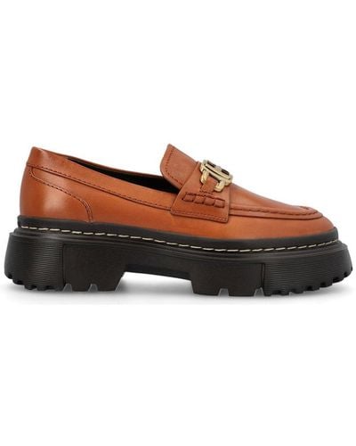 Hogan H619 Slip-on Loafers - Brown