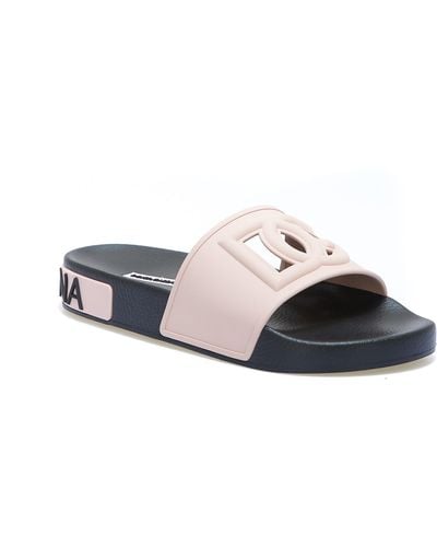Dolce & Gabbana Dg Logo Flat Sandals - Pink
