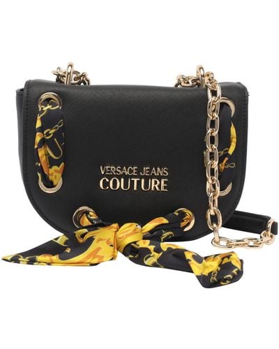 Versace Jeans Couture Scarf-detail Crossbody Bag - Black