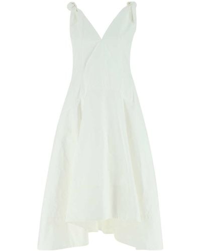 Bottega Veneta White Cotton Dress