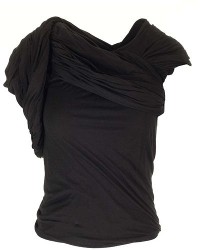 Rick Owens Draped Jersey Top - Black