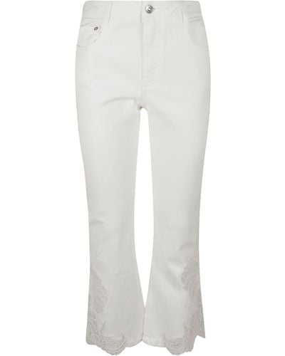 Ermanno Scervino Flare Cropped Jeans - White