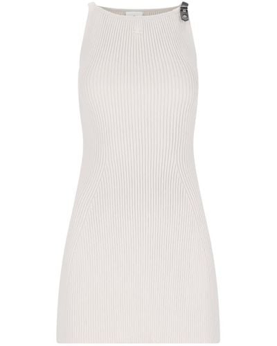 Courreges Ribbed Mini Dress - White