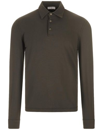 Fedeli Military Long Sleeve Polo Shirt - Gray