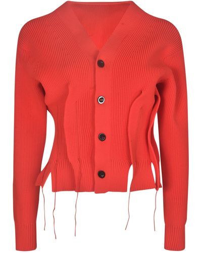 Sacai Ribbed Buttoned Cardigan - Red