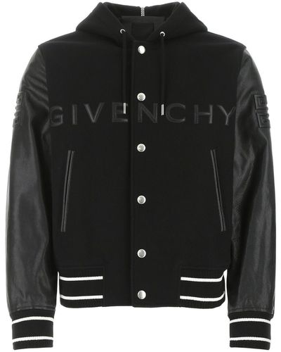 Givenchy Wool Blend Bomber Jacket - Black