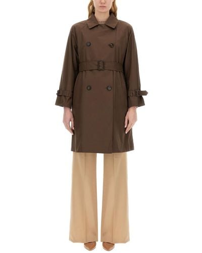 Max Mara Double-Breasted Trench Coat The Cube - Brown